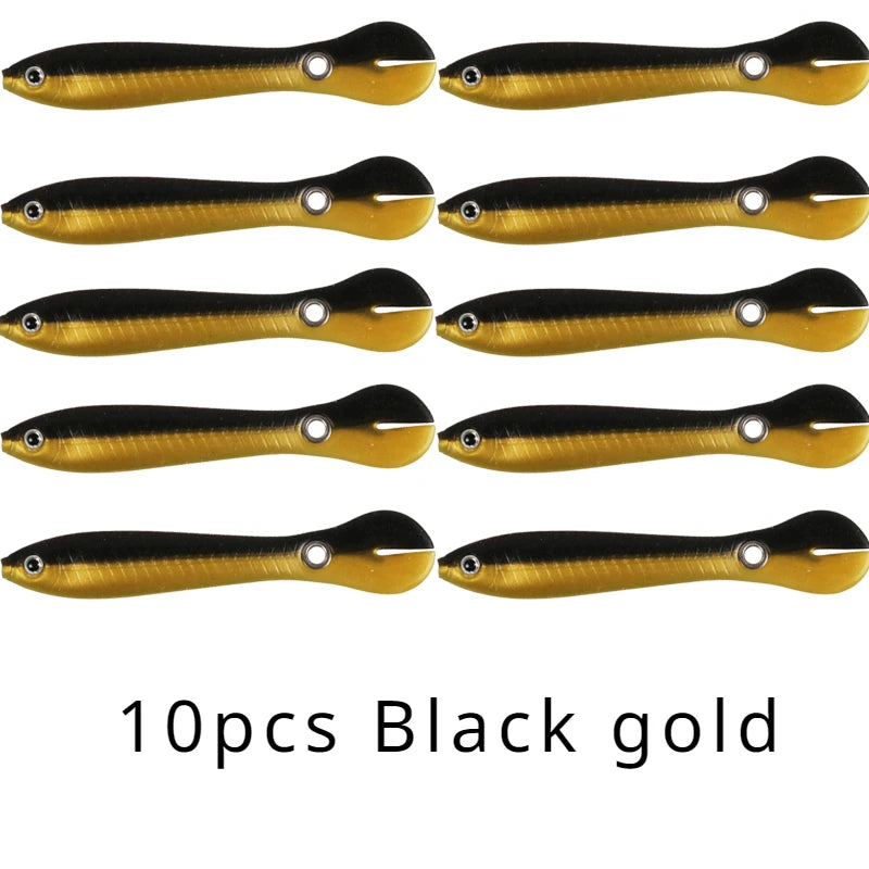 10 unidades - Isca biónica de Loach 2g/6g, Isca de silicone macio com cauda oscilante, Mini Isca Artificial Wobbler para pesca no mar, Isca para Lúcio e Robalo