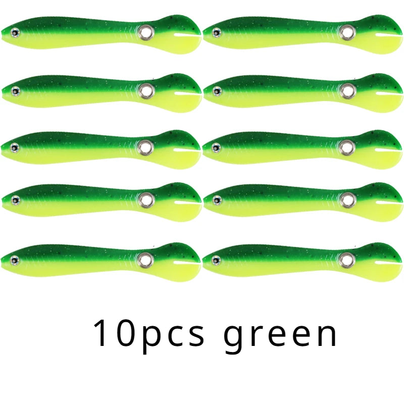 10 unidades - Isca biónica de Loach 2g/6g, Isca de silicone macio com cauda oscilante, Mini Isca Artificial Wobbler para pesca no mar, Isca para Lúcio e Robalo