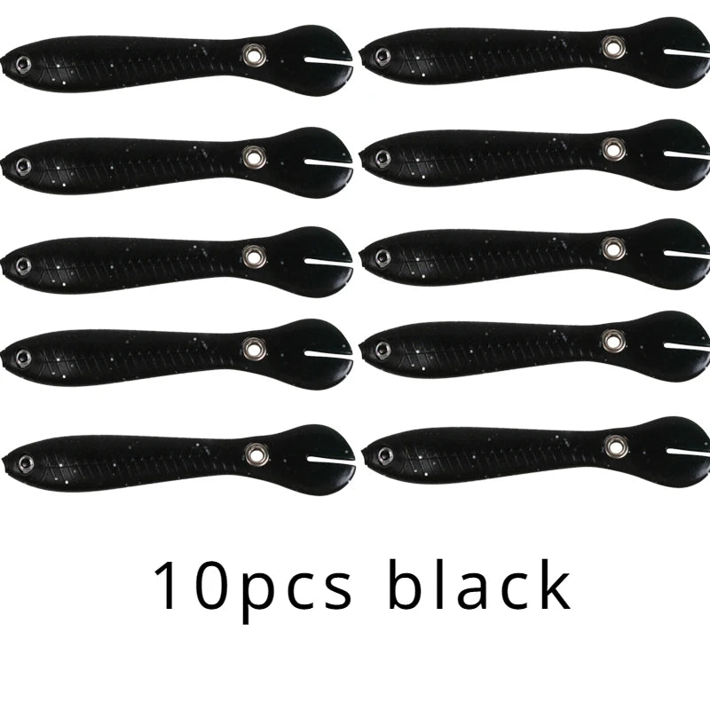 10 unidades - Isca biónica de Loach 2g/6g, Isca de silicone macio com cauda oscilante, Mini Isca Artificial Wobbler para pesca no mar, Isca para Lúcio e Robalo